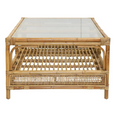 Havana Rattan Hamptons Coffee Table With Glass Top