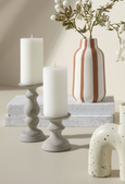 Cement Pedestal Candle Holder Grey 10.5cm