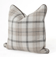 Tartan Piped Beige Lounge Cushion 55cm