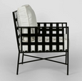 Davenport Iron Outdoor Lounge Chair Black/White