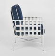 Davenport Iron Outdoor Lounge Chair White/Navy