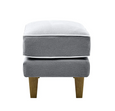 Bondi Hamptons Ottoman Grey W/White Piping