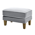 Bondi Hamptons Ottoman Grey W/White Piping