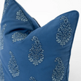 Outdoor Devon Paisley Embroidery Blue Lounge Cushion 55cm