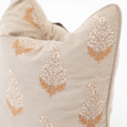 Outdoor Devon Paisley Embroidery Heather Beige Lounge Cushion 55cm