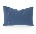 Outdoor Kauri Embroidery Blue Lumbar Cushion