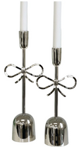 Bow Candlestick Nickel Small