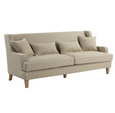 Bondi Hamptons 3 Seat Sofa Natural/White Piping