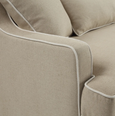 Bondi Hamptons 3 Seat Sofa Natural/White Piping