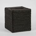 Paume Rattan Square Tissue Box Black