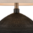 Meridien Black Lamp with Natural Linen Shade