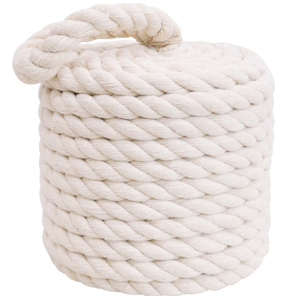 Doorstop Rope Cylinder White