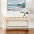 Brianna Bobbin Whitewash Oak Console Table 110cm