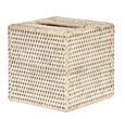 Paume Rattan Square Tissue Box Whitewash