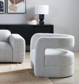 Cleo ArmChair Vanilla Boucle in a living room setting