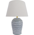 Seabrook Ridge blue grey ceramic table lamp with linen shade