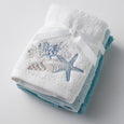 Seaside Face Washer Set of 3 (2 Plain) - Hamptons Style
