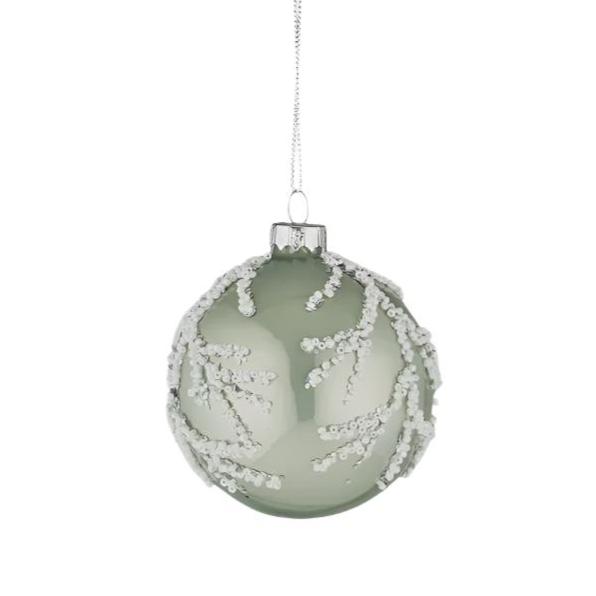 Serene Bauble Glass 8cm Green