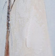 Close-up detail of textured sail and brushwork on the Solo Sailing canvas