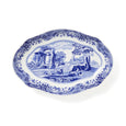 Spode Blue Italian fluted oval dish 21.5cm in fine porcelain with classic blue landscape pattern