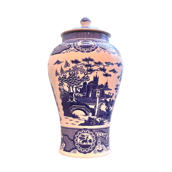 Spode Blue Italian Archive Gothic Castle Ginger Jar