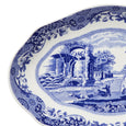 Spode Blue Italian fluted oval dish 21.5cm in fine porcelain with classic blue landscape pattern
