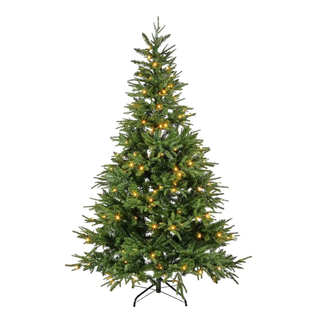 Spruce LED Christmas Tree 180cm with 230 warm white LED lights and full green branches.