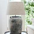 Tapered Drum Linen Shade Natural 40cm - Hamptons Style