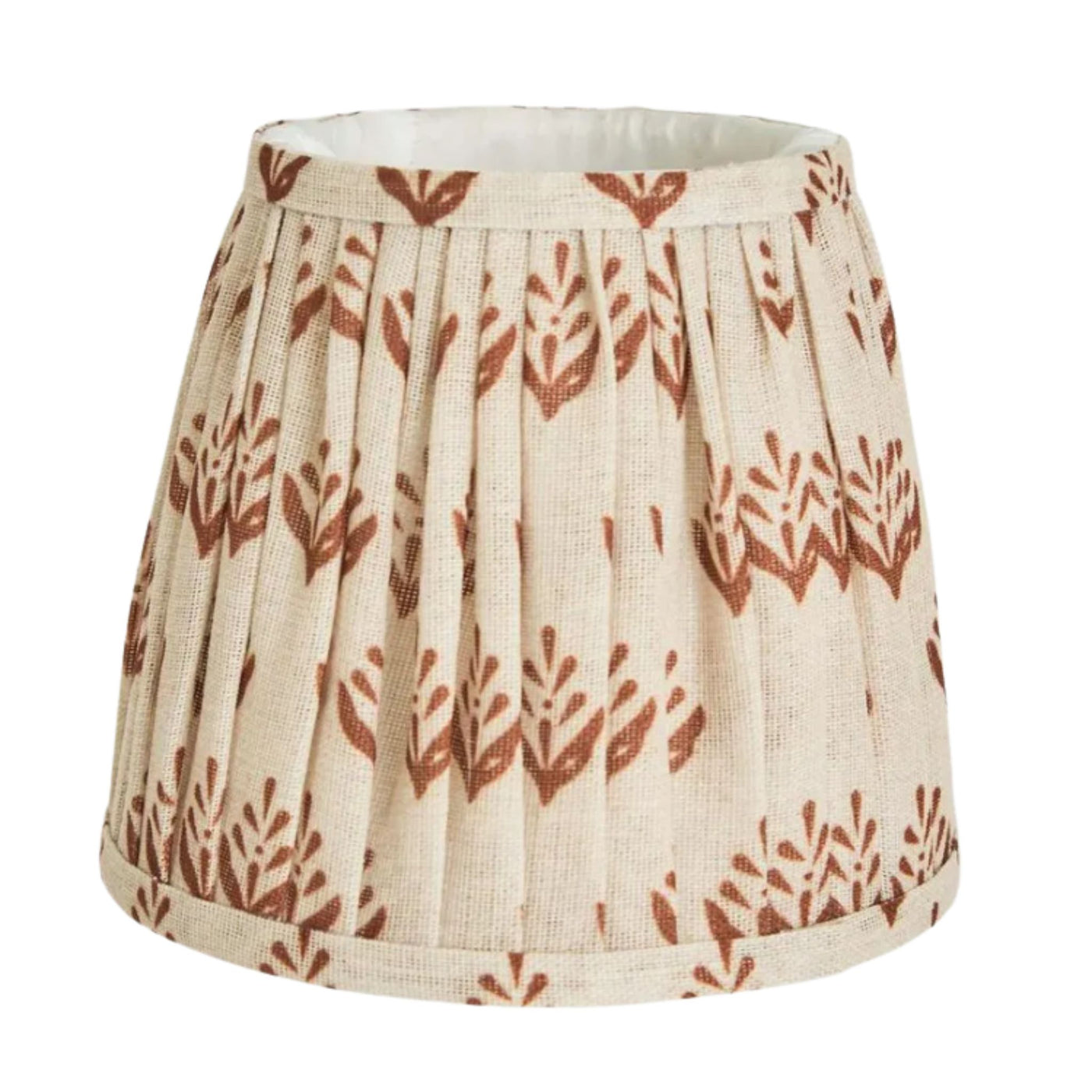 Terracotta fleur pleated lamp shade XXS with linen fabric
