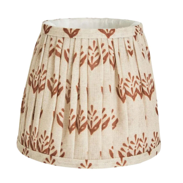 Terracotta fleur pleated lamp shade XXS with linen fabric