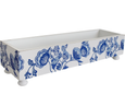 Blue and white floral tidy tray with raised base, featuring classic chinoiserie botanical pattern, ideal for organising bathroom, kitchen or vanity essentials in a Hamptons-style home.