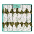 eucalyptus crackers set of six in sage green and white botanical design with ribbon detail, elegant table styling