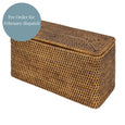 Valley rattan toilet paper holder in brown with woven lid