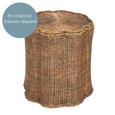 Valley scallop rattan basket in brown with lid and woven texture