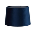 Medium royal blue velvet drum lamp shade with classic tapered silhouette