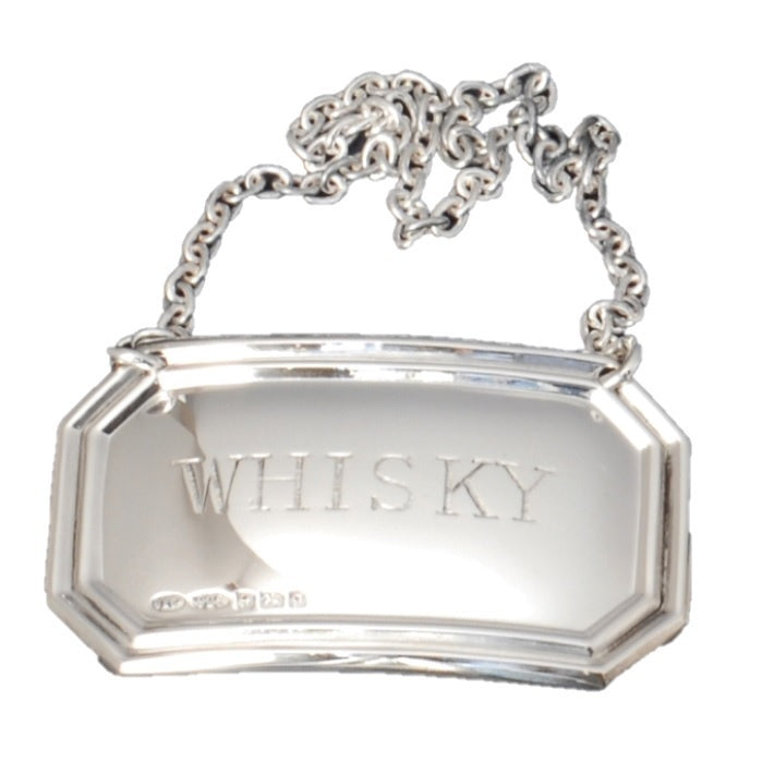 English Hallmarked Sterling Silver Reed Edge Whisky