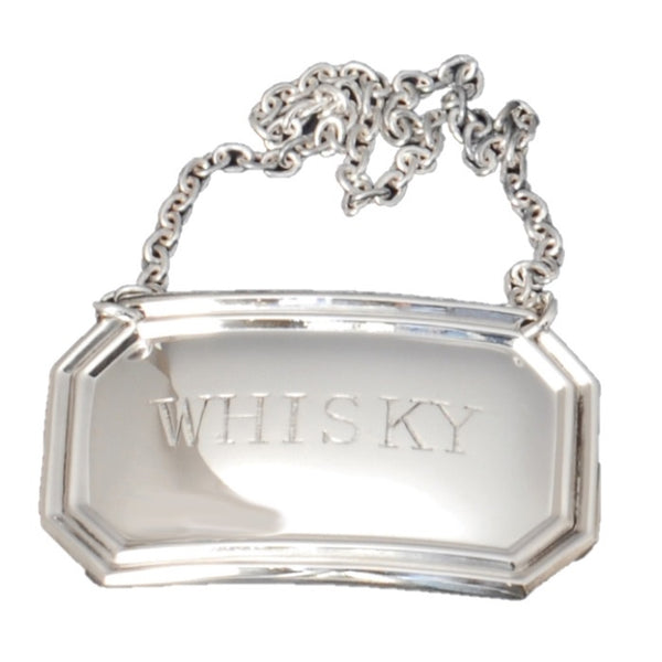 Decanter Label Silver Plated Whisky