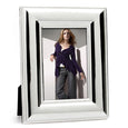 Wide Silver Plated Beaded Photo Frame styled with portrait photograph showcasing the elegant silver plated finish and beaded detailing.