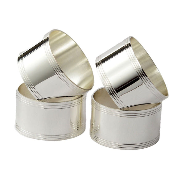 Silverplated Round Napkin Ring With Reed Edge