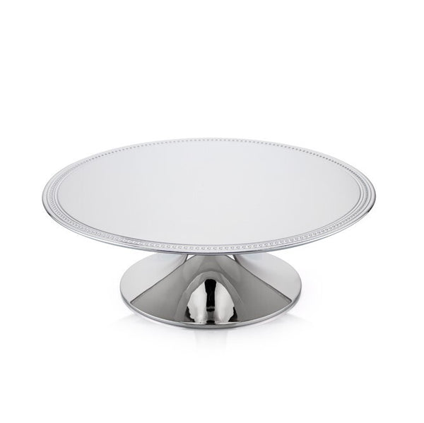 Nickel Plated Cake Stand, Bead Edge