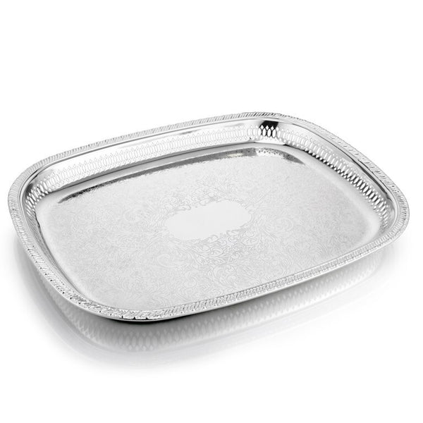 Silver Plated Rectangular Gallery Tray