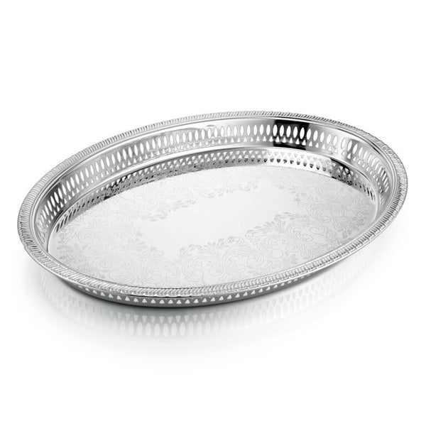 Silver Plated Oval Gallery Tray