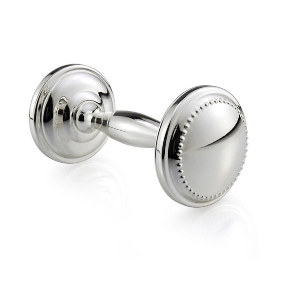 Silver Plated Bead Dumbell Rattle