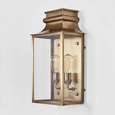 Westpoint antique brass outdoor wall lantern light with glass panels