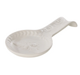 White bee embossed spoon rest in dolomite