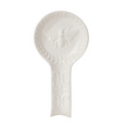 White bee embossed spoon rest in dolomite