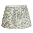 Willow blue pleated lamp shade XL with botanical pattern linen fabric