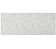 Willow Sage non-slip runner 60x150cm with sage botanical leaf pattern on white background placed on timber flooring