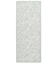 Willow Sage non-slip runner 60x150cm with sage botanical leaf pattern on white background placed on timber flooring