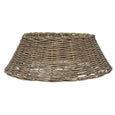small wicker willow tree skirt in washed grey finish for Christmas tree base styling